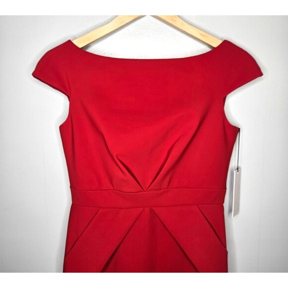 GRETA CONSTANTINE Lagos Dress Large Red Cap Sleeve Sheath Polyamide Stretch NWT - Picture 2 of 10